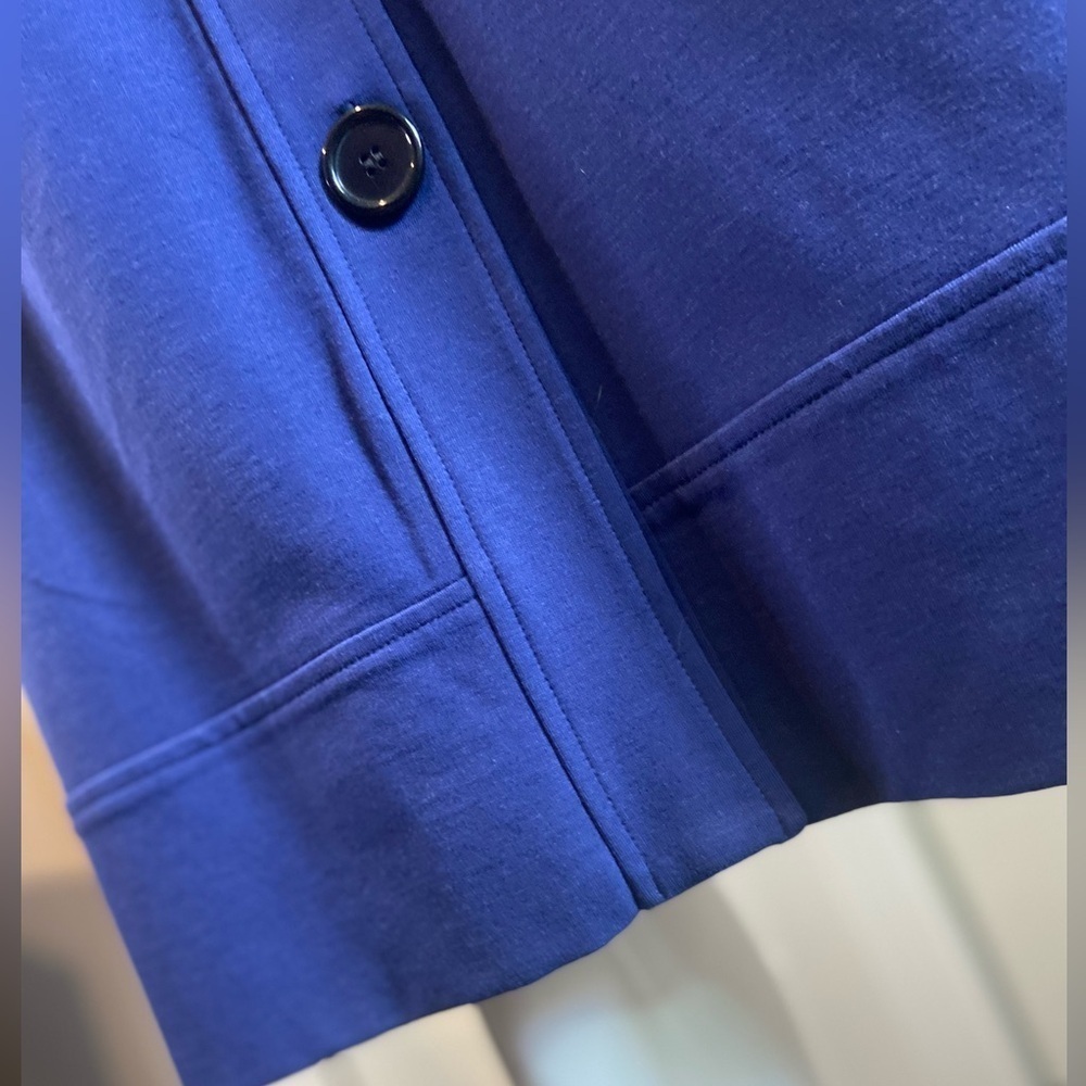 Talbots~Navy Blue~Mid-Weight~Ponte Knit~Button Down~Midi Dress~Pockets~Size 10 - Picture 8 of 16